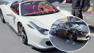 New Ferrari car Burn