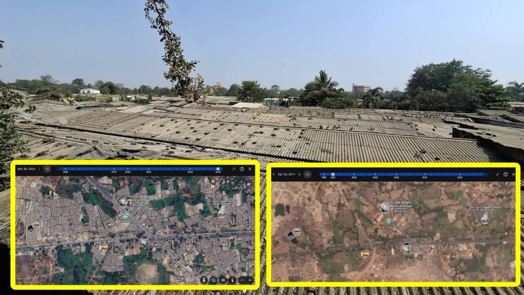 Encroachments, Katai-Ambernath road, water , Encroachments, Katai-Ambernath road, water ,