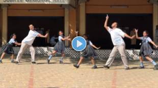 school girls dance with teacher song