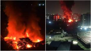massive fire broke out at wood godown in moshi Pimpri chinchwad incident took place around 1 am