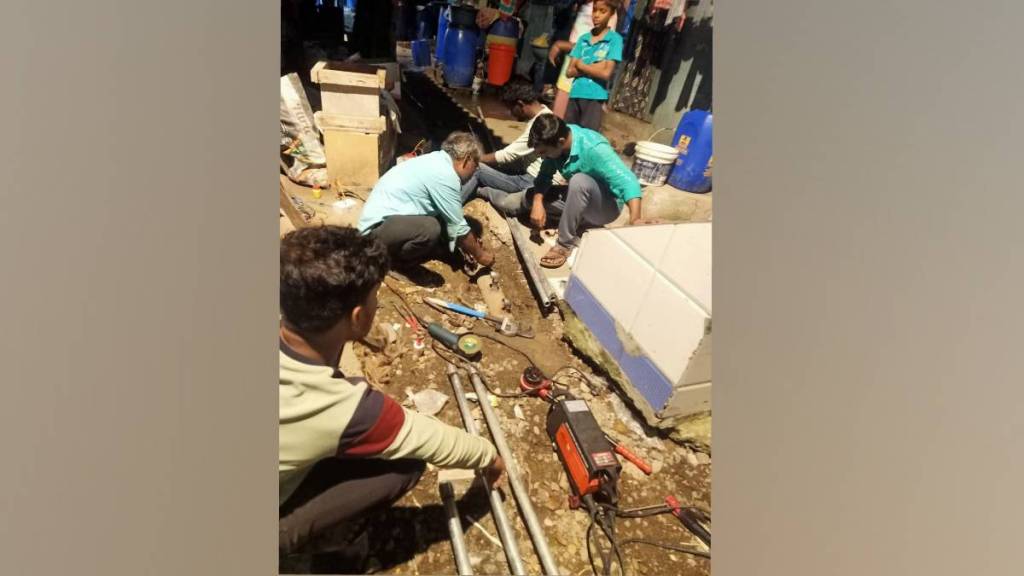 water pipe replacement in bhayandar ghodbunder transit camp brings relief to residents