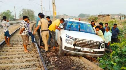 'Drunk' Man Drives Onto Railway Tracks Following Google Maps In UP, Narrowly Escapes Major Accident photos viral