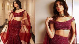 Khushi Kapoor in her dazzling traditional red lehenga for Bombay Times Fashion Week shared post on social media