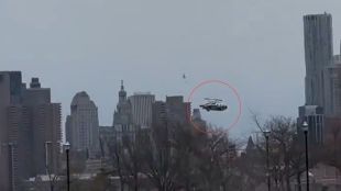 Emergency responders at the scene of the Hudson River helicopter crash
