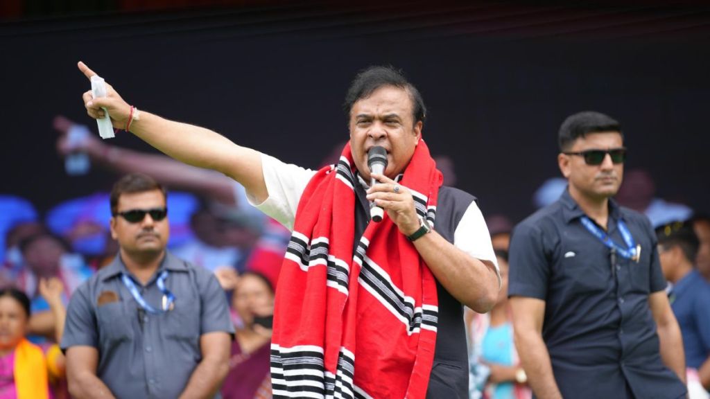 Police arresting a man in Assam in connection with pro-Pakistan remarks