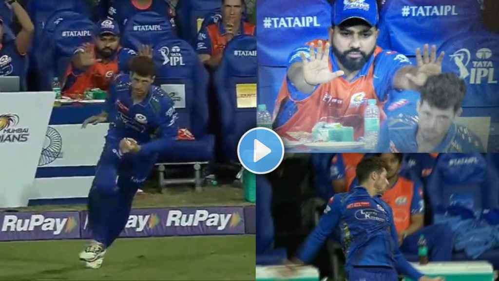 Rohit Sharma Reaction On Mitchell Santner Catch of Ayush Mhatre Goes Viral from Dug Out Video IPL 2025 Rohit Sharma Reaction On Mitchell Santner Catch of Ayush Mhatre Goes Viral from Dug Out Video IPL 2025