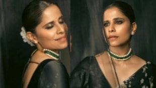 Sai Tamhankar Gulkand Black Saree Look
