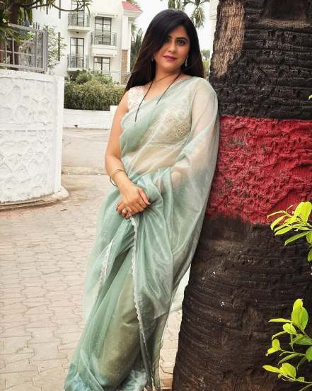 marathi actress veena jagtap saree look