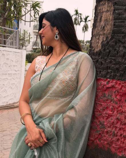 marathi actress veena jagtap saree look
