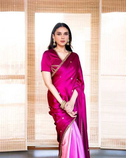 Aditi rao hydari in pink saree