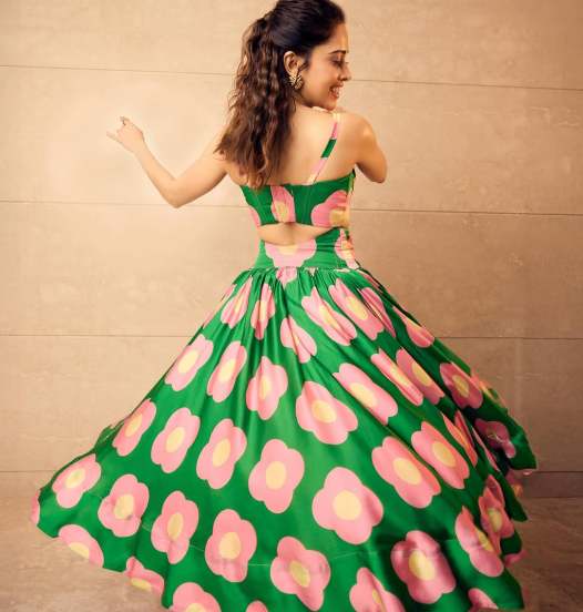 nushrrat bharuccha in floral dress look