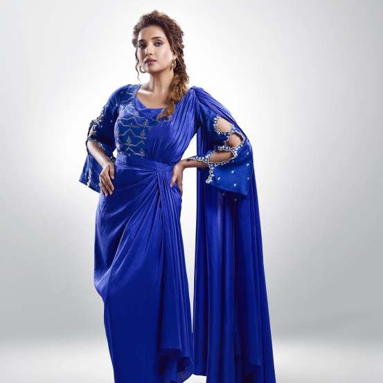 Marathi actress rupali bhosle in blue gown