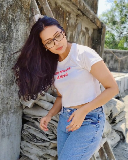 Shivani Rangole Kulkarni White Crop Top Look