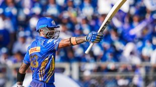 Suryakumar Yadav smiles during post-match interview after winning Orange Cap