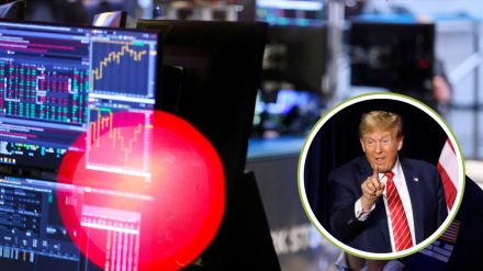 The US stock market experiences a major decline with the Dow Jones falling 1,100 points after Donald Trump's tariff policies take effect.