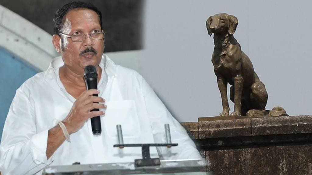 Udayanraje Bhosale on Waghya Statue