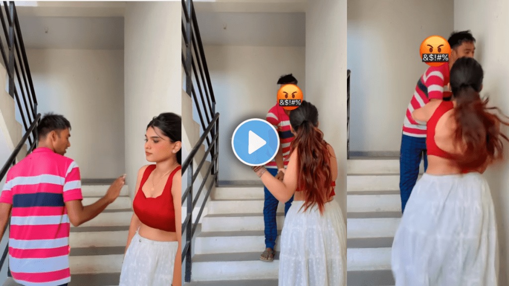 Viral Video Woman influencer harassed in her own building Viral Video Woman influencer harassed in her own building