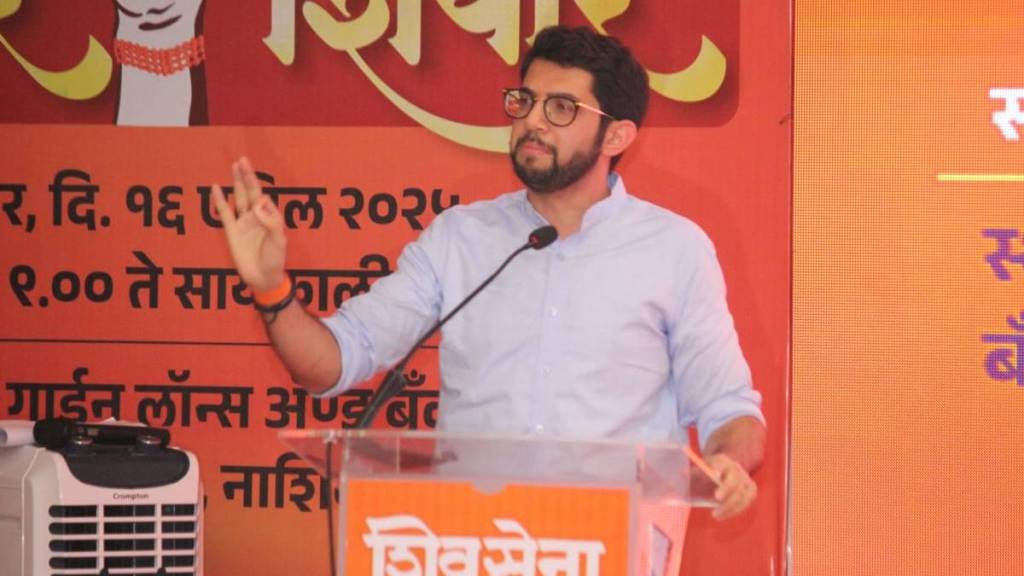 Aditya Thackeray government criticized in Nashik shivsena Nirdhar camp