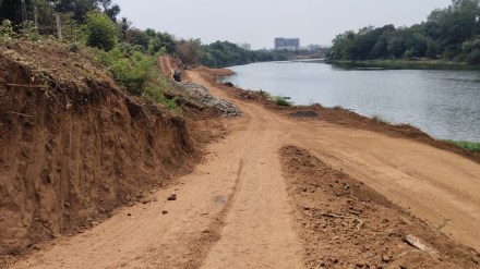 Encroachment in Ulhas river loksatta news Encroachment in Ulhas river loksatta news