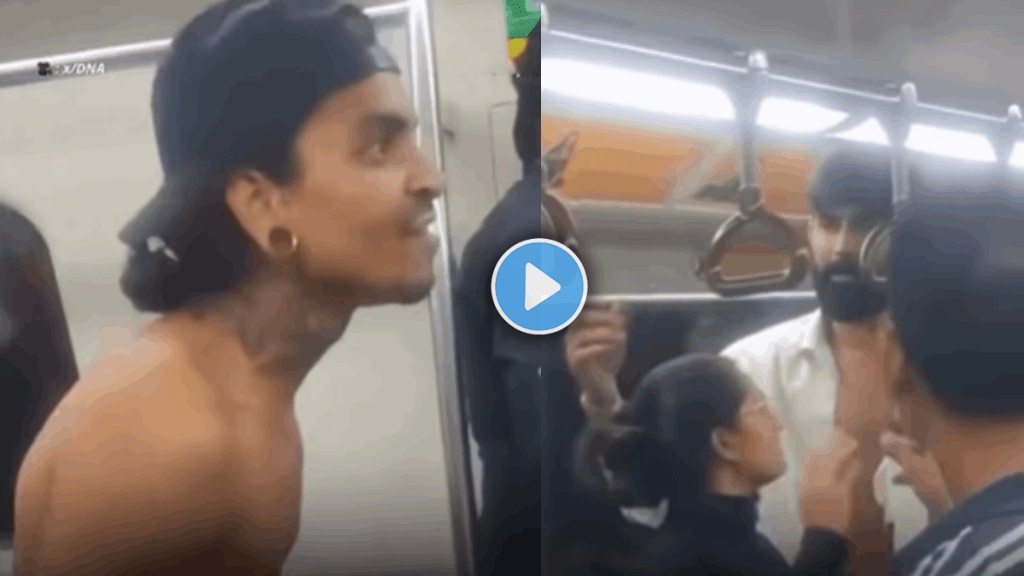 Fight video in delhi metro young man disputes challanges to fight back viral video on social media