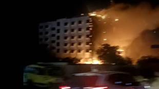 hotel grand sarovar dhule fire news in marathi