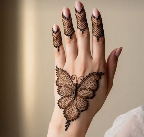 Indo-western mehndi designs