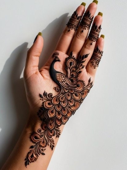 Mehndi ideas for gown and jumpsuit