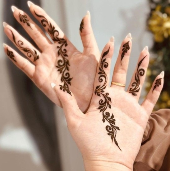 Trending mehndi designs 2025 for western outfits