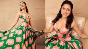nushrrat bharuccha in floral dress look