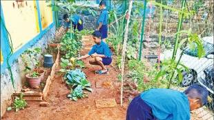 student-led gardening activities in zilla Parishad school in uran