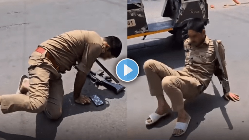 viral video drunk police officer stumbling on road viral video drunk police officer stumbling on road