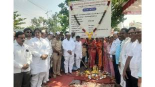 Bhoomi Pujan of Asara Railway Flyover in Solapur by local BJP MLA Subhash Deshmukh