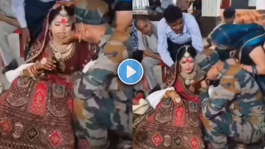 Bride cries as soldier brother leaves for border on her wedding day