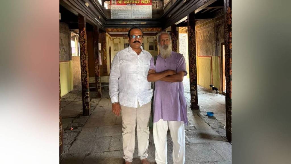 Harshvardhan Sapkal inspects Koteshwar temple Satara news Harshvardhan Sapkal inspects Koteshwar temple Satara news