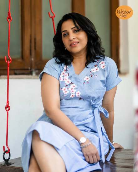 Madhurani Gokhale Blue One Piece Dress