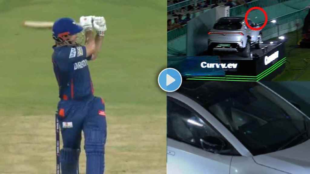 Mitchell Marsh Six Hits Car in LSG vs SRH clash Photo Shows dent goes viral Video IPL 2025