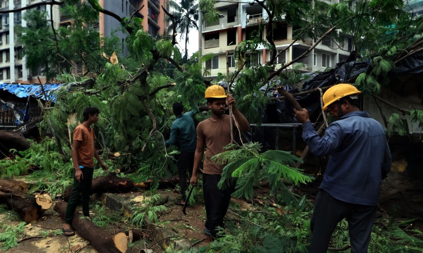 yesterday's heavy rainfall and near-deluge, municipal authorities are now actively engaged in a significant clean-up operation
