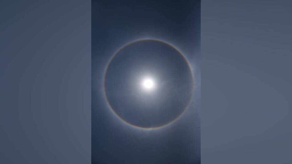 unique sight, sky of Nagpur, ring around sun ,