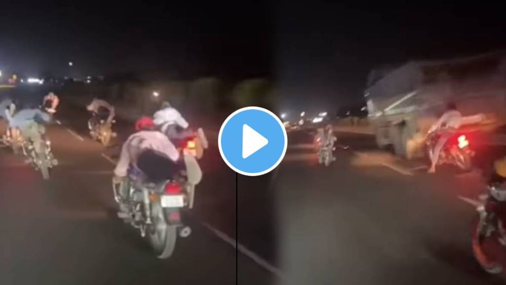 Shocking truck accident while young man performing a life threatening stunt on a bike
