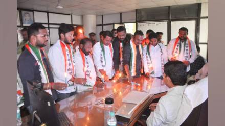 ncp ajit Pawar group protested outages by cutting Power lighting candles at Mahavitaran office