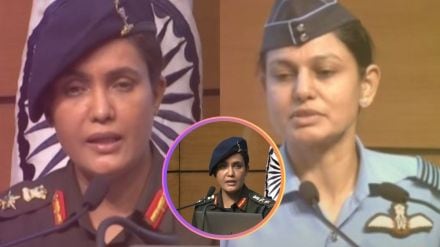 Colonel Sofiya Qureshi and Wing Commander Vyomika Singh during Operation Sindoor media briefing