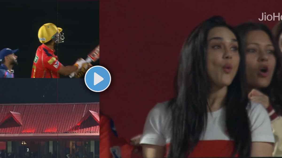 Shashank Smashes Biggest Six as Ball Goes Out of Dharamsala Stadium Preity Zinta Reaction Video