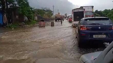 rain update Dombivli Waterlogging Palava Khoni Taloja road traffic jam vehicles