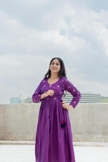 Priyadarshini Indalkar Purple Dress Look