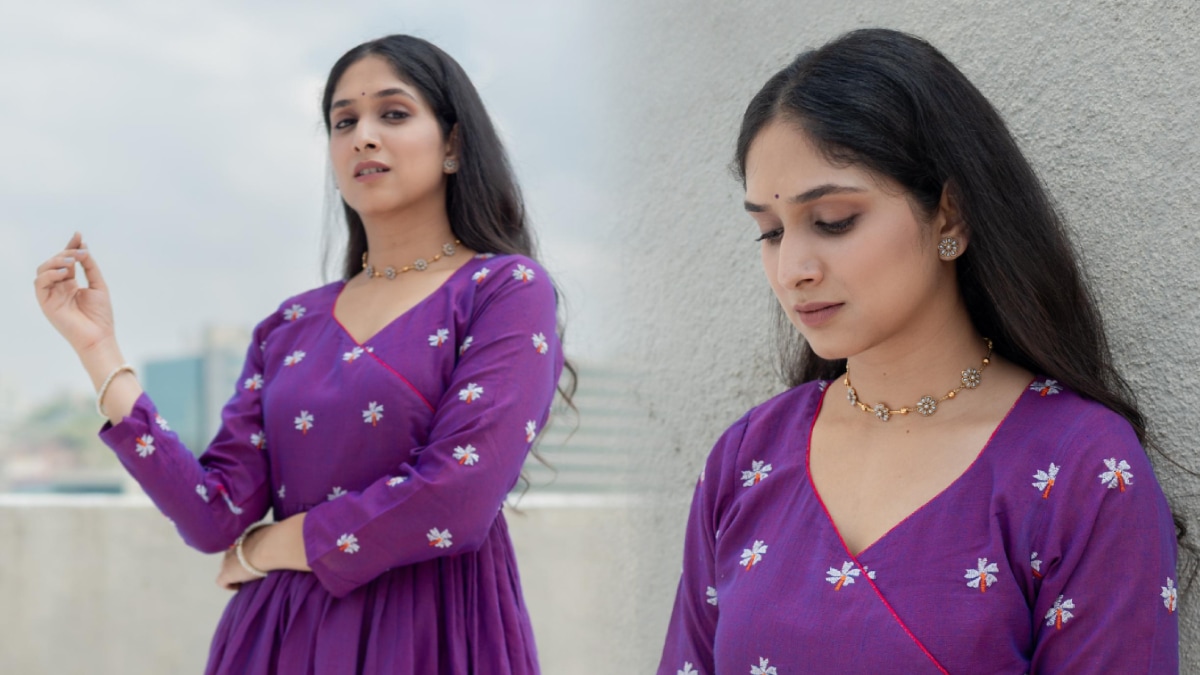 Priyadarshini Indalkar Purple Dress Look