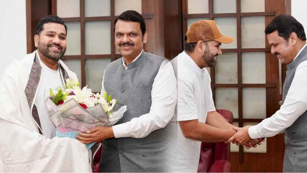 Maharashtra CM Devendra Fadanvis meets Rohit Sharma Gives Best Wishes after Test retirement See Photos Maharashtra CM Devendra Fadanvis meets Rohit Sharma Gives Best Wishes after Test retirement See Photos