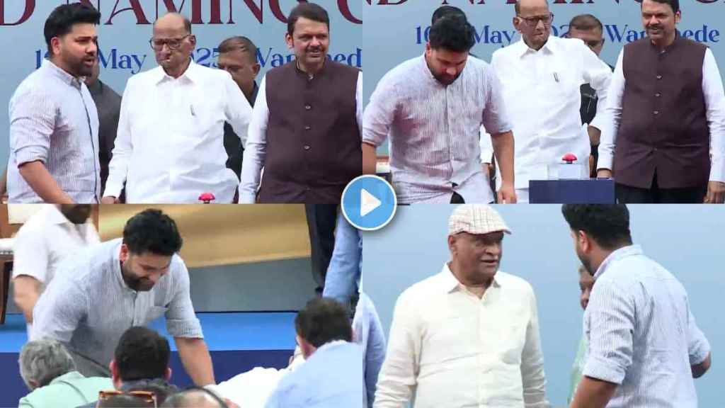 Rohit Sharma Went Down to Take His Parents for Stand Unveil on Stage with His Wife Ritika Sajdeh Video Rohit Sharma Went Down to Take His Parents for Stand Unveil on Stage with His Wife Ritika Sajdeh Video