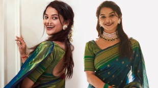 Sakshee Gandhi Peacock Green Paithani Saree