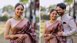 Sayali Deodhar Purple Saree Look