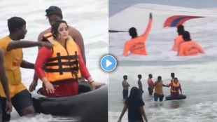 Sourav Ganguly Brother and Sister on Law Arpita Narrowly Escape After Speedboat Overturns During Water Sports on Puri Beach Video